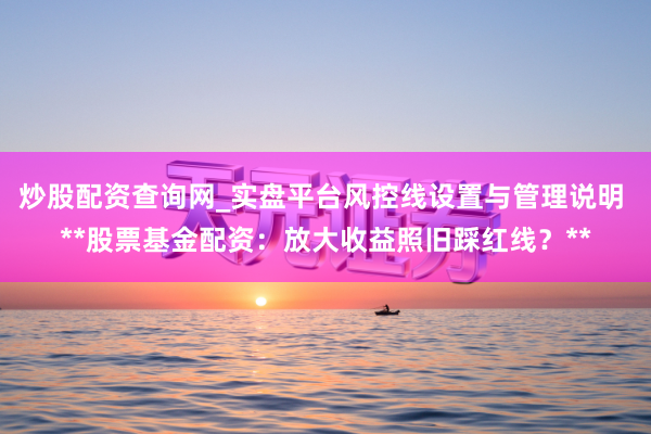 炒股配资查询网_实盘平台风控线设置与管理说明 **股票基金配资：放大收益照旧踩红线？**